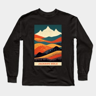 Jackson Hole Wyoming Retro Long Sleeve T-Shirt